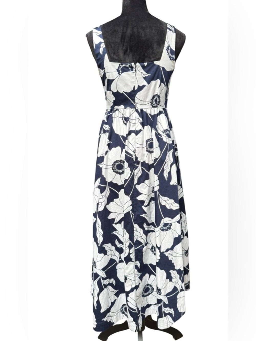 Boden Floral Navy and White Square Neck Maxi Dress Size 4US - Picture 2 of 9